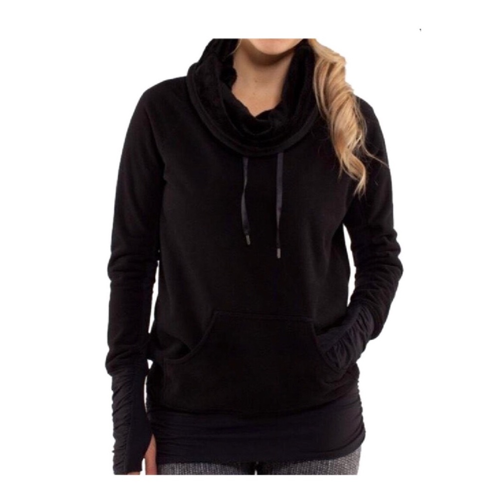 Lululemon cowl neck black soft pullover hoodie